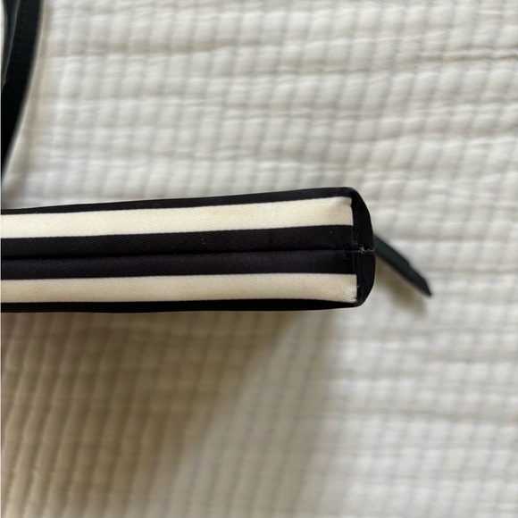Kate Spade Leoni Wilson Road Nylon Wristlet, French Stripe Black and Cream - Picture 14 of 15
